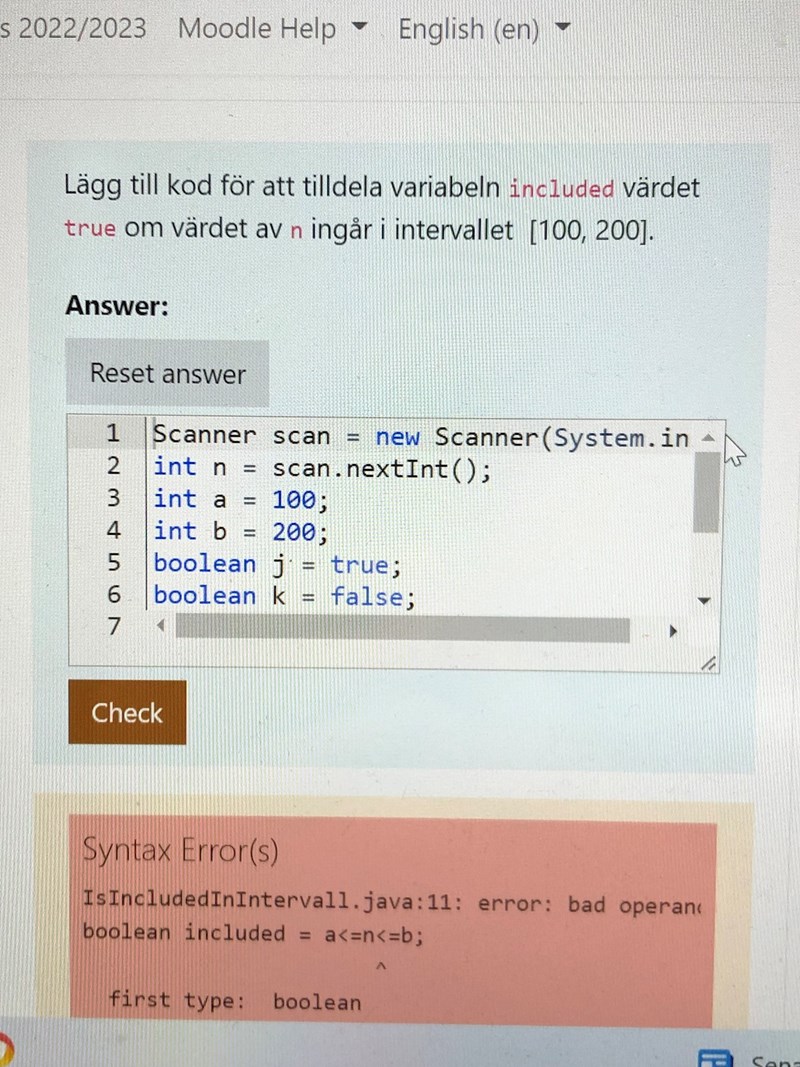 Boolean ska bli true för n i ett intervall (Programmering/Java ...