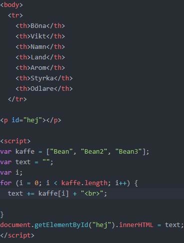 javascript - simple extract table data as array | free... Javascript-array till table (Programmering/Javascript) – Pluggakuten