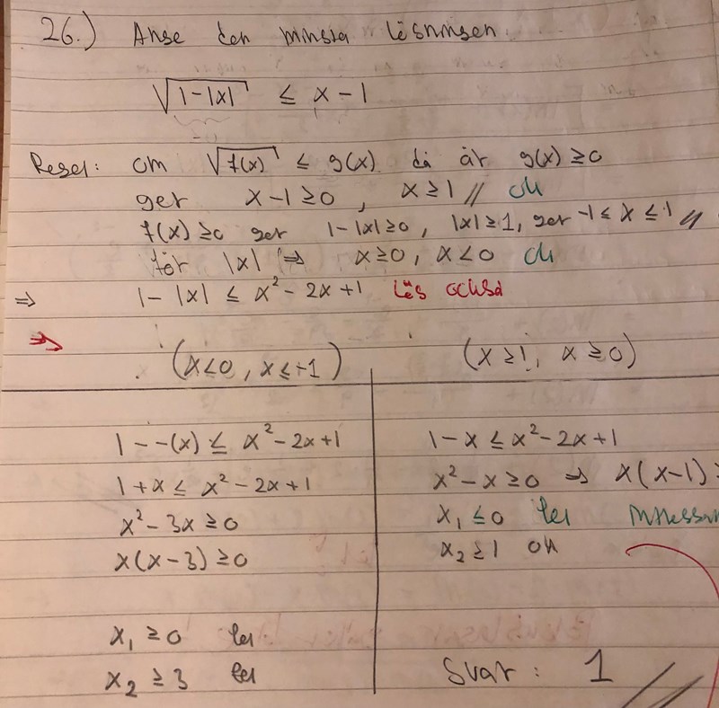 Ange Den Minsta Losningen Matematik Matte 4 Pluggakuten