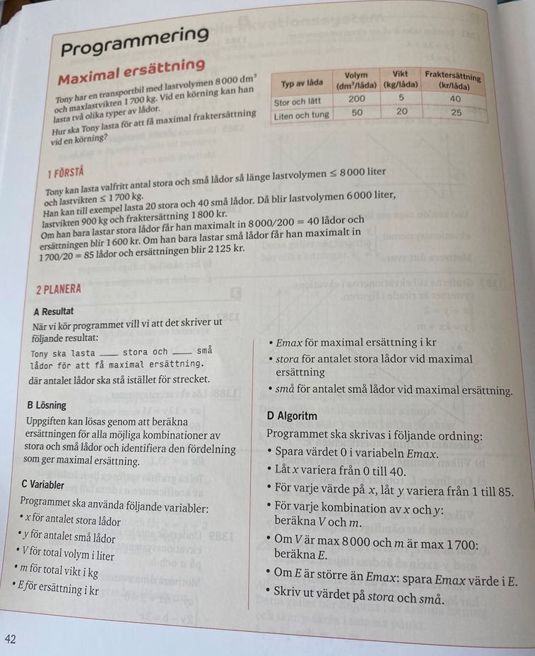 Matteuppgift från 2c - maximal ersättning (Programmering/Python ...