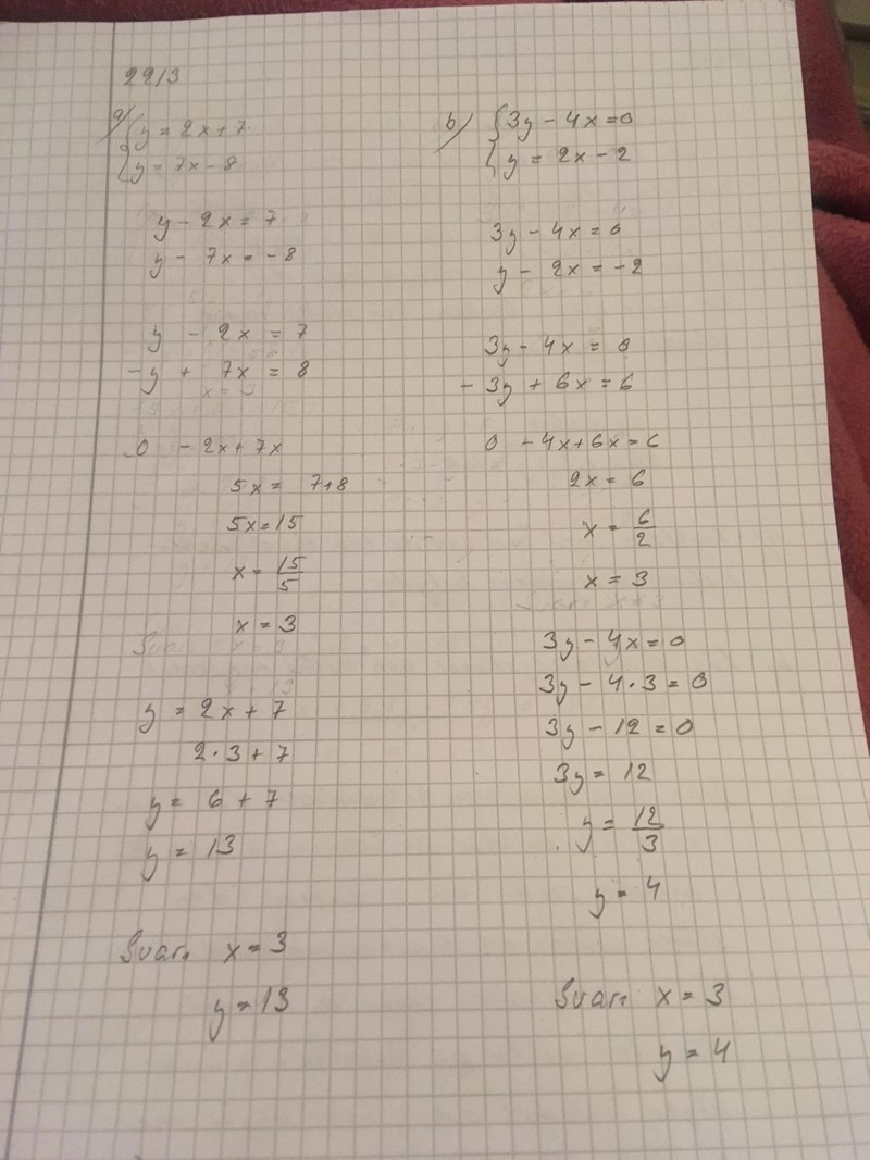Lös systemet (Matematik/Matte 2/Linjära ekvationssystem) – Pluggakuten