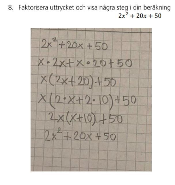 Faktorisera 2x 2 20x 50 Matematik Matte 2 Pluggakuten