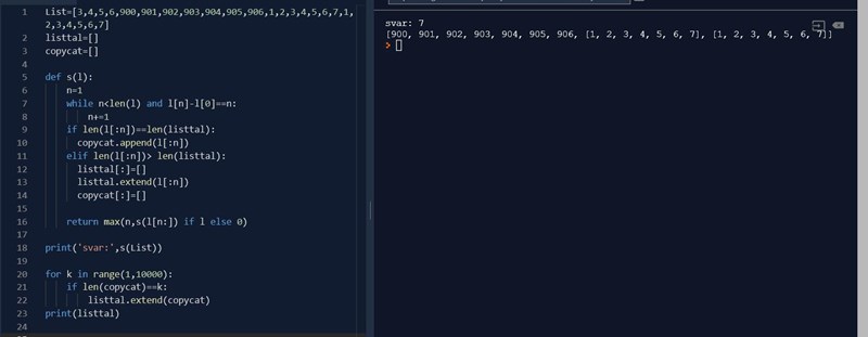 På varandra följande tal i en lista (Programmering/Python) – Pluggakuten