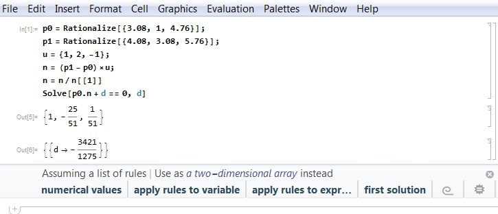 Plan ekvation beräkning i mathematica (Matematik/Universitet) – Pluggakuten
