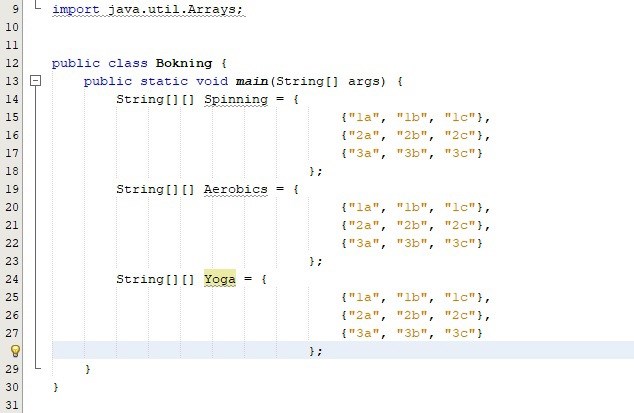 Boka gympass (array?) (Programmering/Java) – Pluggakuten