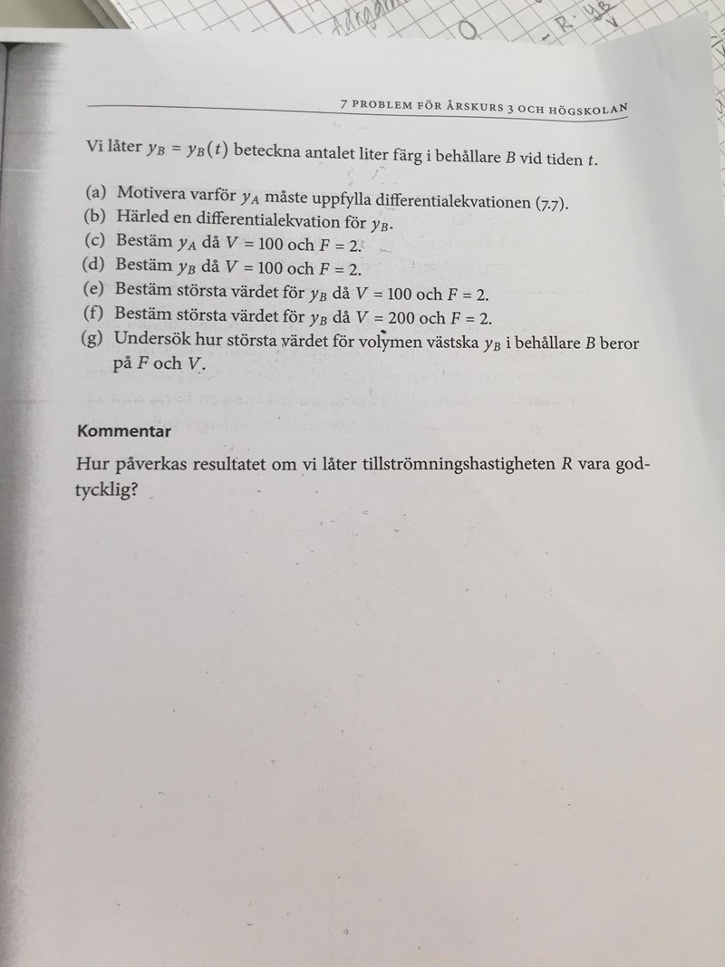 Blandningsuppgift Matematik Matte 5 Differentialekvationer Pluggakuten