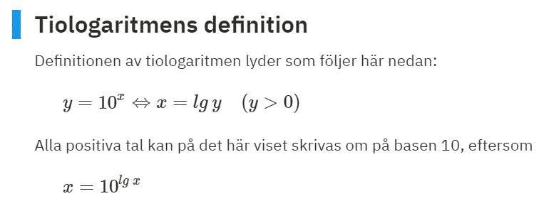 Logaritmer (Matematik/Matte 2/Algebra) – Pluggakuten