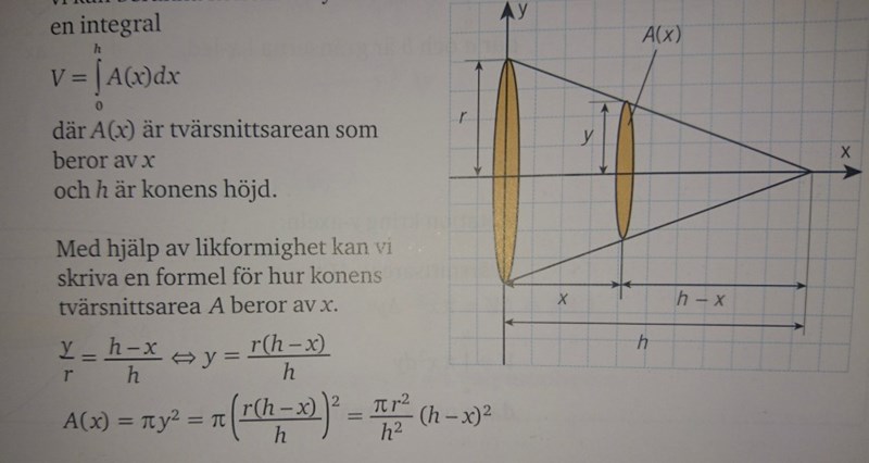 Rotation Formeln Rotation kring y-axeln och kon formeln (Matematik/Matte 4/Integraler ...